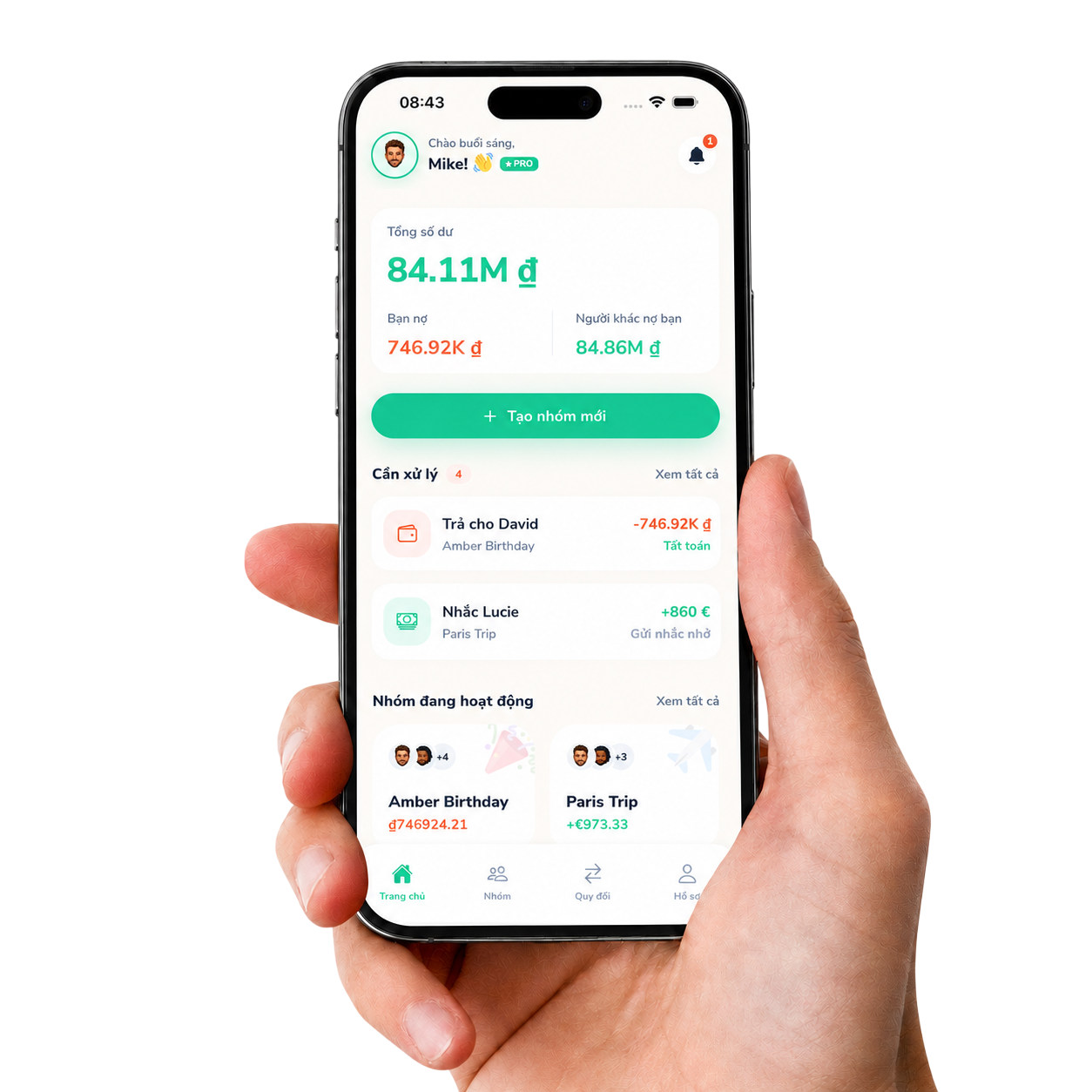 Modern iPhone held in hand