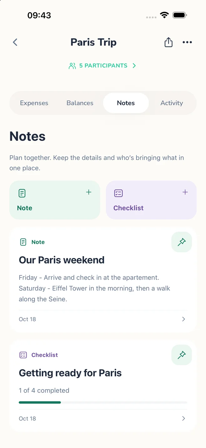 Shared notes