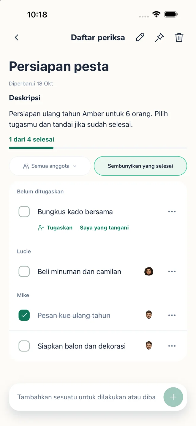 Daftar tugas bersama