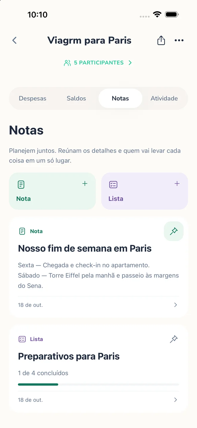 Notas compartilhadas